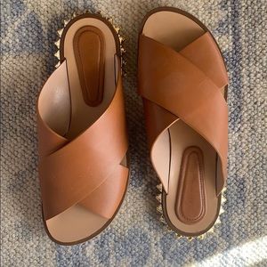 Stuart weizman Tan studded sandal - like new